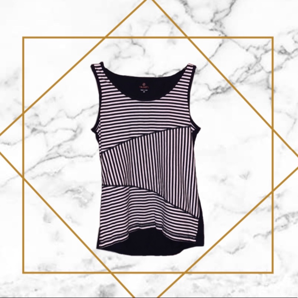 Womens Talbots Black & White striped Medium Tank